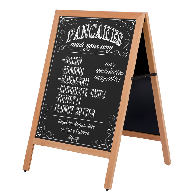 Rustic Wood A Frame 23.6×30.7 Inch Double Sided Outdoor Sidewalk Sandwich  Board Magnetic Chalkboard Natural Wood – Displays Outlet – Online Display  Signs Retailer